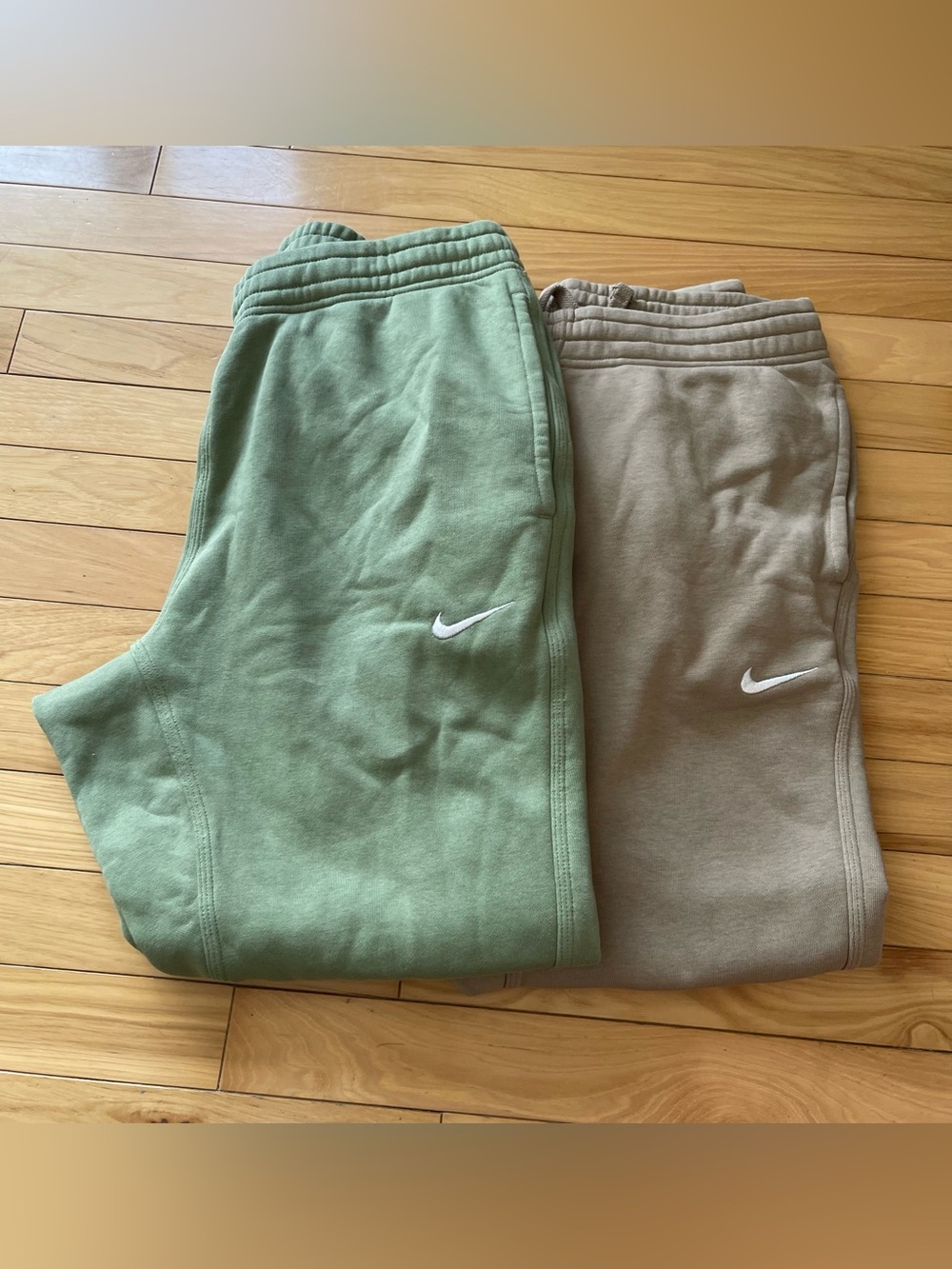Nike Men's Club Fleece Joggers Large Lot of 2 Green Brown
